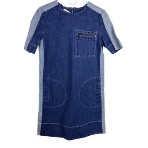 Marni Cotton Denim Blue Shift Dress Made In Italy Women EU Size 40